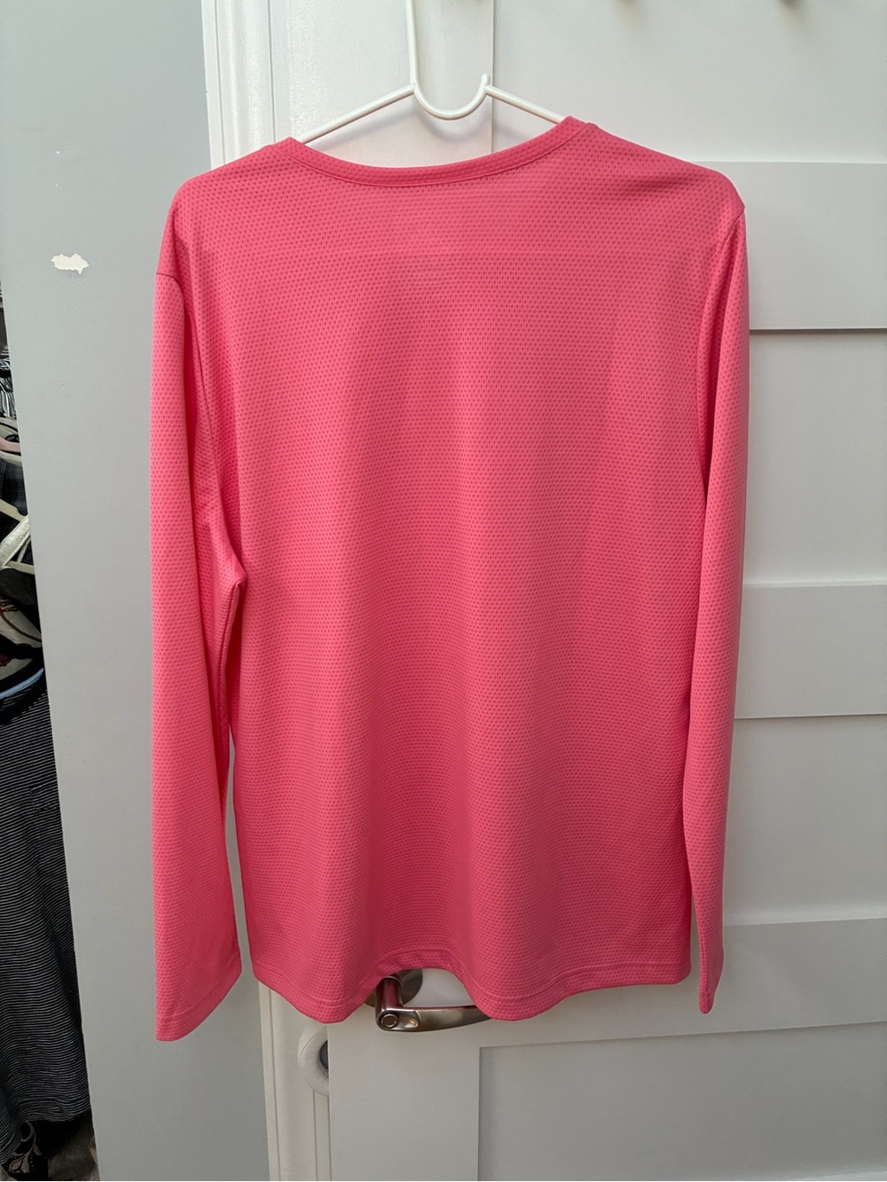 adidas Women's lightweight Pink Long Sleeve V-Neck Performance Top - Picture 2 of 4